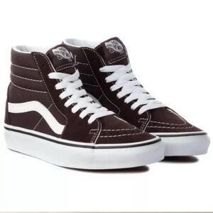Vans sk8-hi sneaker shoes chocolate torte brown canvas suede